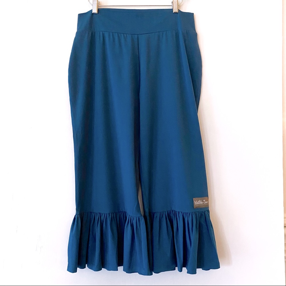 Matilda Jane Big Ruffle Capris Jersey Knit Pants Large